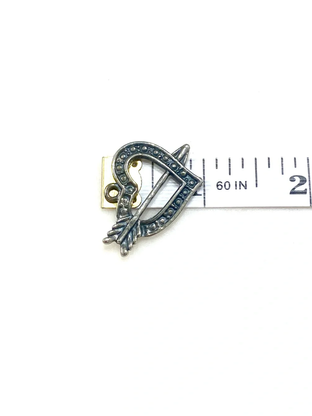 Vintage Silver-Tone Heart and Arrow Pendant Charm